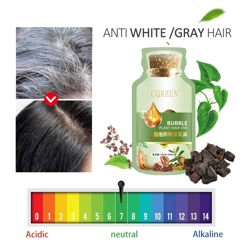 Gray White Hair Treatment Shampoo White To Black Natural Color.