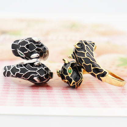 Classic animal shape ring tiger head ring full of zircon Party Wedding Gift Jewelry R2600