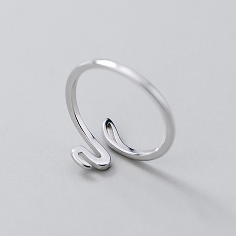 Lovely Snake Shape Open Adjustable Finger Ring for Women Simple Ring Fine Jewelry Girl Gift