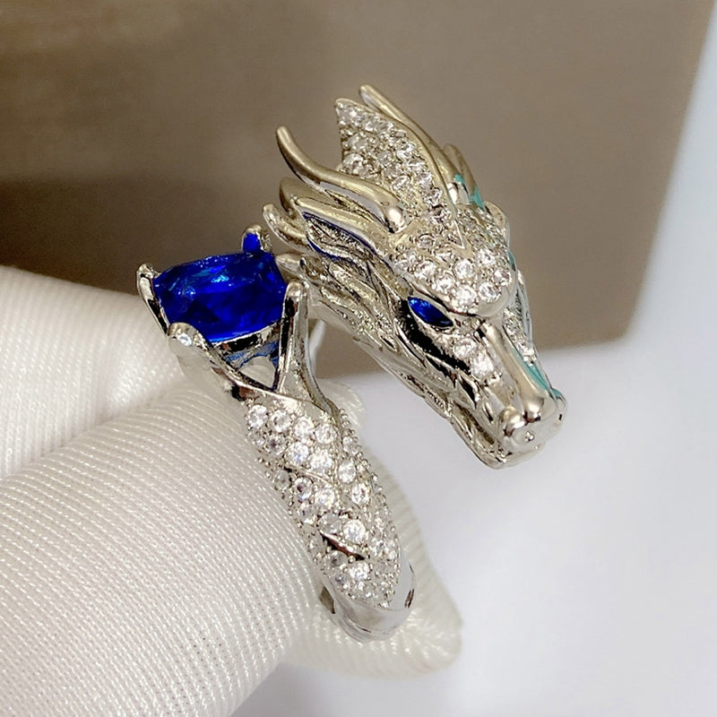 Vintage Dragon Shaped Finger Rings For Men Women