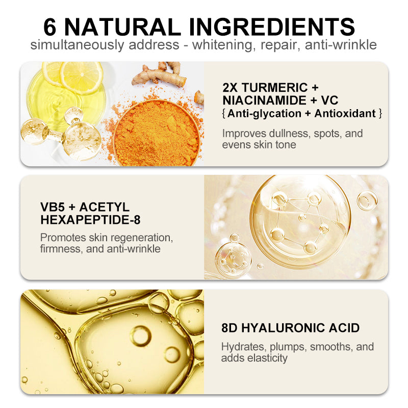 Vitamin C Face Serum with Hyaluronic Acid, Collagen, and Turmeric.