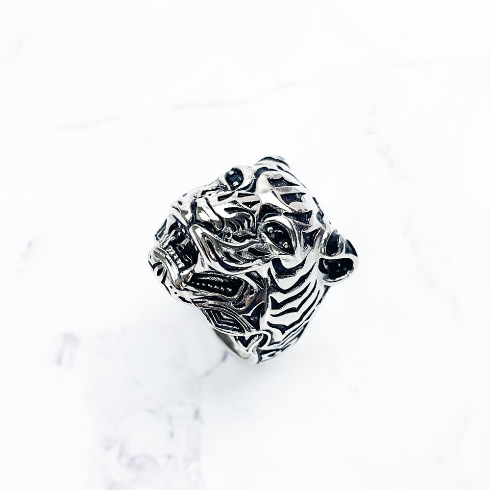 Golden Tiger Ring Black Zircon Stones In 925 Sterling Silver 2022 Brand New Fine Jewelry For Women Men Personal Powerful Gift