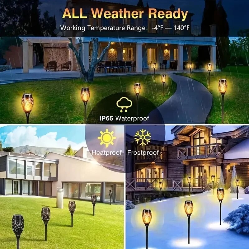 Solar flame torch light, Flickering flame effect, Outdoor lighting, Garden decor, Pathway lights, Waterproof torch light, Solar-powered torch, LED flame light, Landscape lighting, Patio decoration, Realistic flame effect, Dusk-to-dawn sensor, Weather-resistant, Solar garden lights, Torch light fixture,