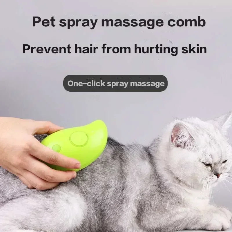 Steam Dog Hair Brush Electric Spray Cat Hair Brush 3in1 Dog Hair Steam Brush Cat Dog Cleaning Massage Beauty Comb Hair Brush