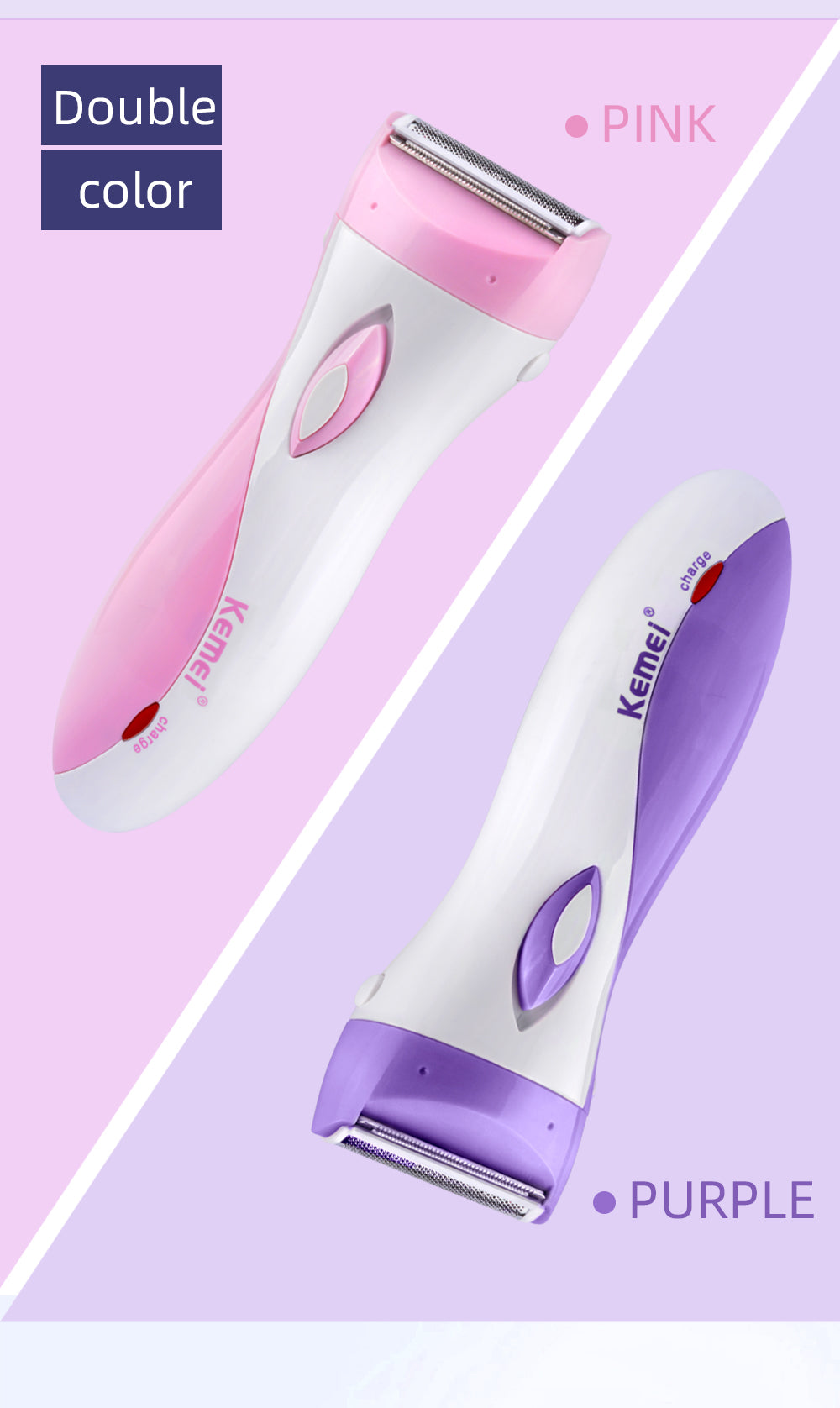 Rechargeable Lady Shaver Electric Hair for Body.