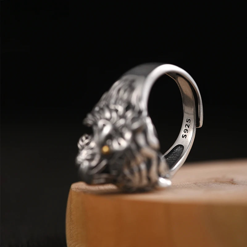 ZABRA Thailand Silver Ring Tiger Original Personality Tiger Silver Men's Ring Bracelet S925 Sterling Silver Men's Ring