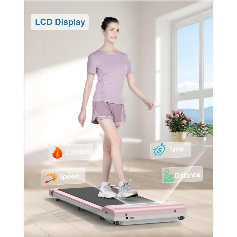 Walking Pad Treadmill 2 in 1, 6.2MPH Under Desk Treadmill Portable, Wide Running Belt, Remote Control, LED Display