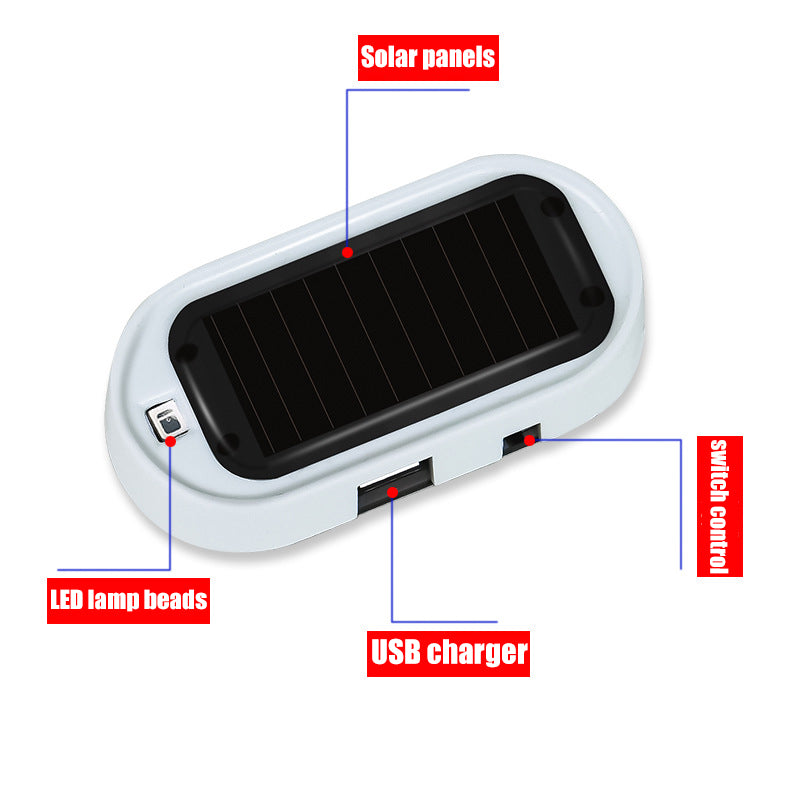 Car LED Solar Powered Fake Security Light Simulation