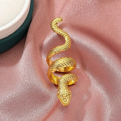 CAOSHI Fashion Party Opening Ring with Snake Shape Design Stylish Female Animal Jewelry for Daily Life Adjustable Accessories