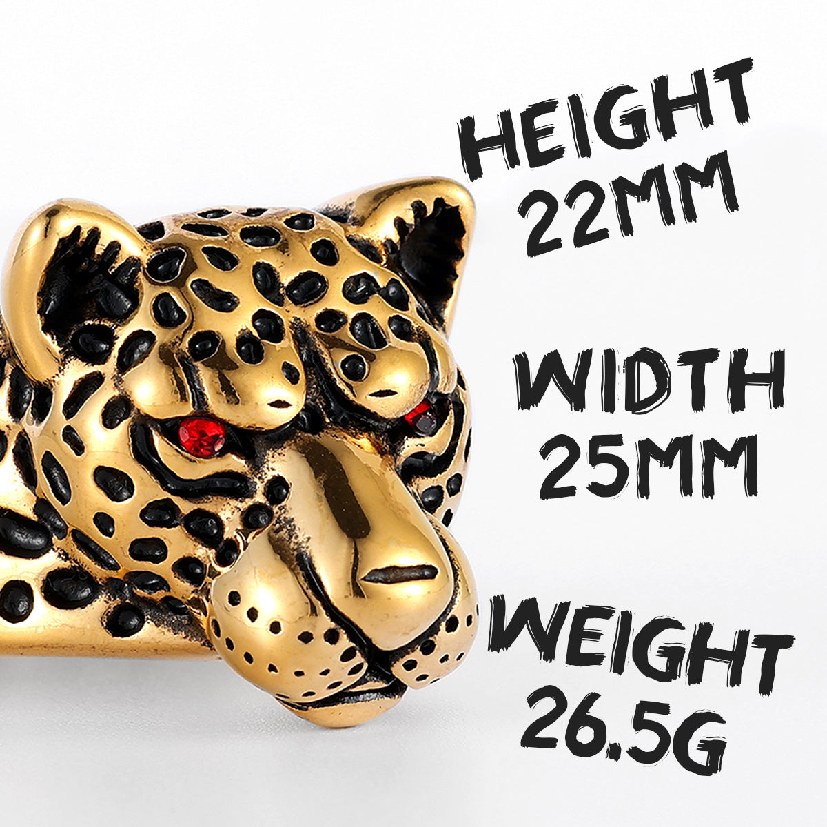 Leopard Ring Stainless Steel Men Jaguar Rings Wild Animal Punk Rock for Male Party Jewelry Halloween Accessories Gift Wholesale