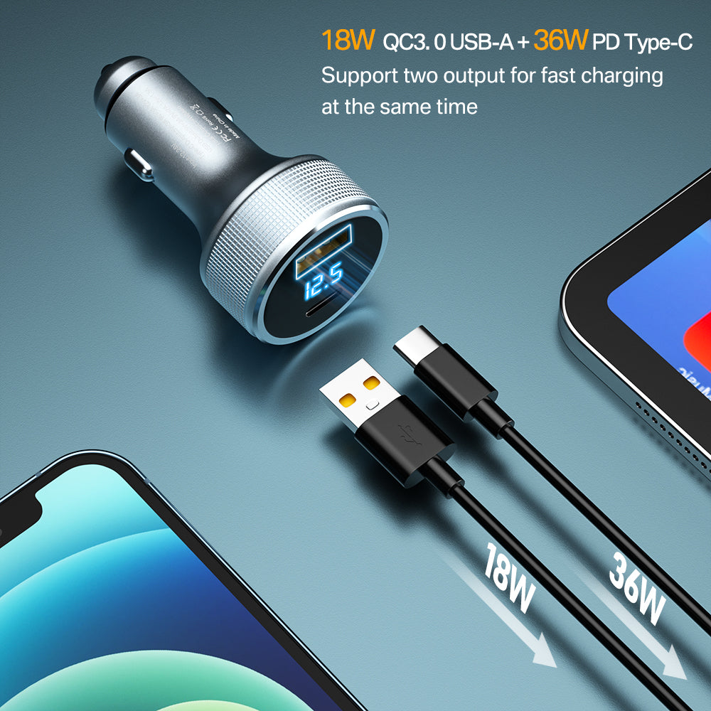 54W Car Charger Type C Fast USB C Charger for iPhone.