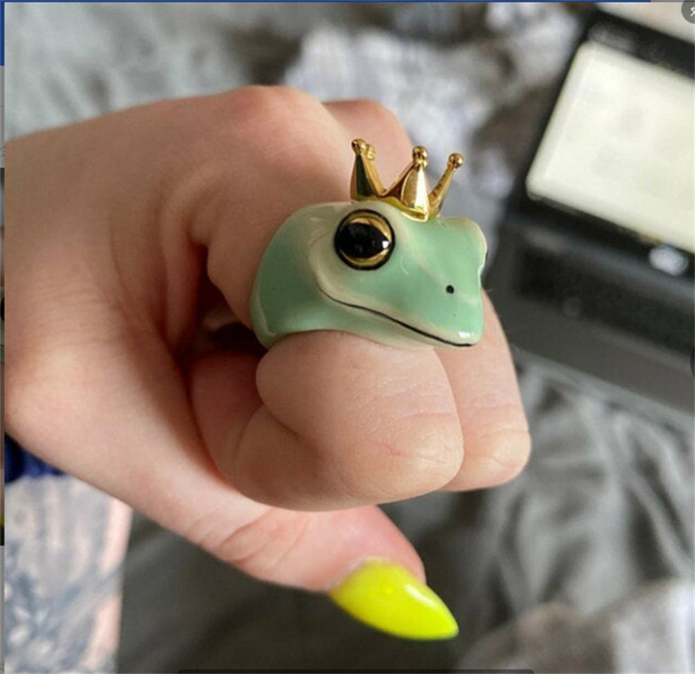 Female Personality Fashion Jewelry New Simple Fashion Cute Frog Shape Ring Student Gift Kawaii Fashion Jewelry Fashion Jewelry