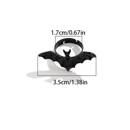 Punk Style Ring Animal Dragon Bat Shape Opening Rings Adjustable Alloy Temperament Male Jewelry Gift Direct Sales Hot