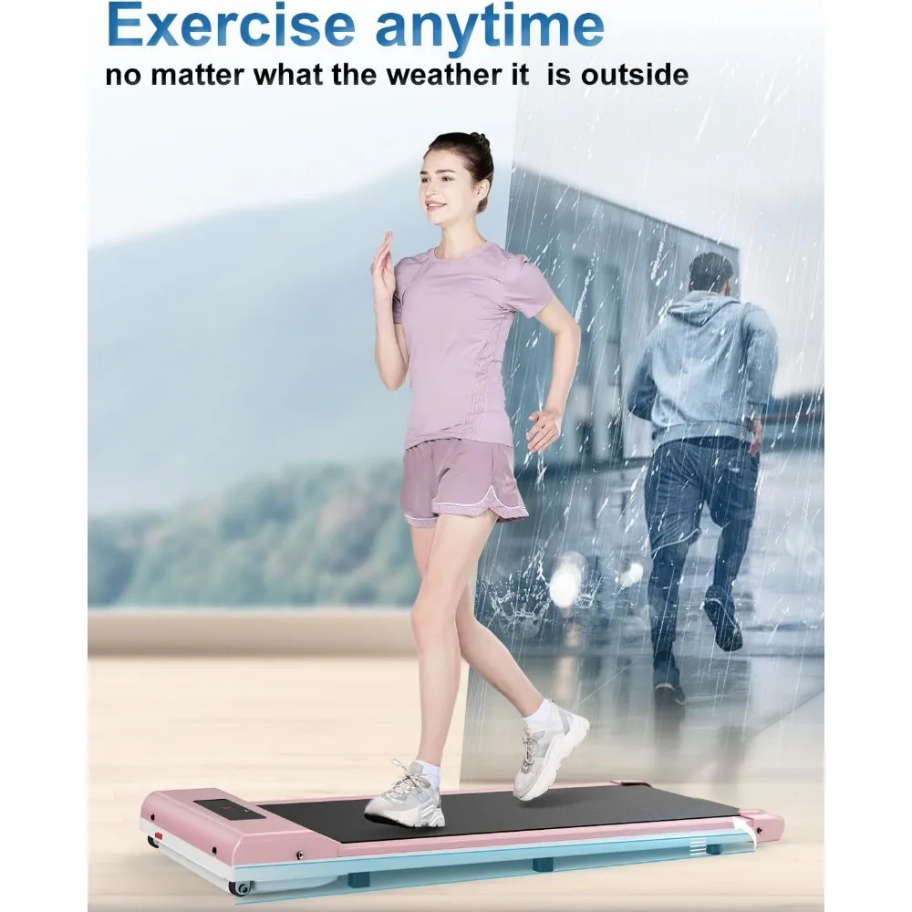 Walking Pad Treadmill 2 in 1, 6.2MPH Under Desk Treadmill Portable, Wide Running Belt, Remote Control, LED Display