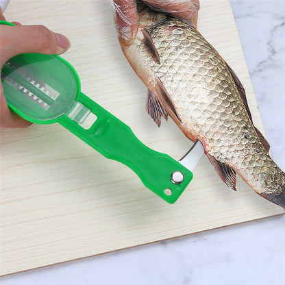 Practical Fish Scale Remover Plastic Descaler Cleaning Scraper Kitchen Fruit Vegetable Peeler Useful Accessories Folding Knife