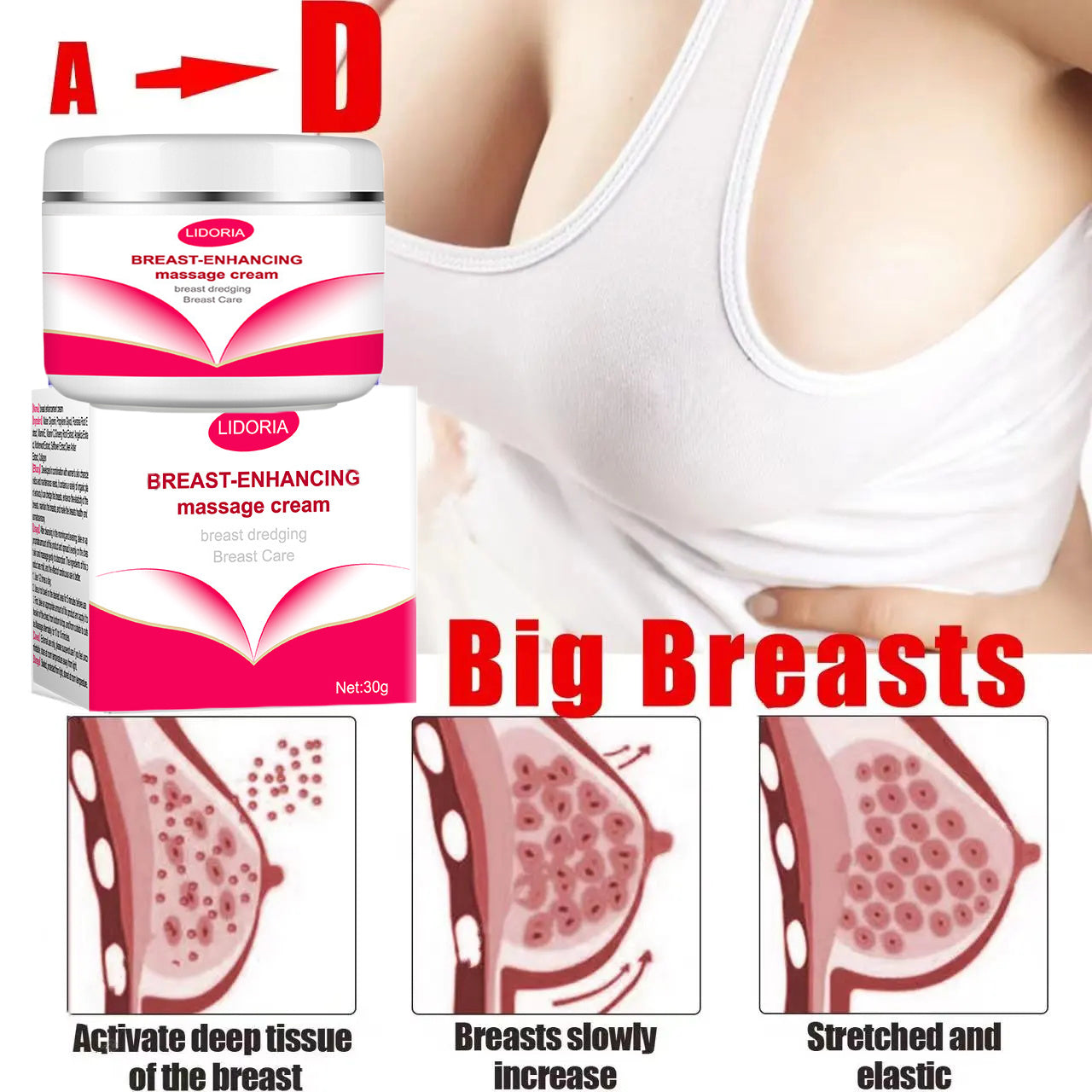 Breast Enlargement Cream - Strengthen Chest Growth Oil.