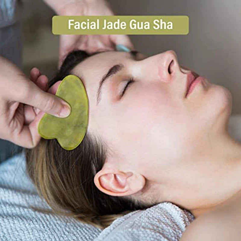 Natural Jade Stone Scraping Gua Sha Board Massager Face SPA Guasha Acupuncture Skin Beauty Facial Care Massage Tools