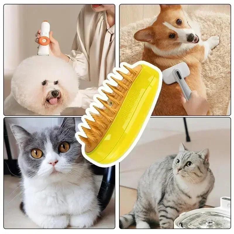 Steam Dog Hair Brush Electric Spray Cat Hair Brush 3in1 Dog Hair Steam Brush Cat Dog Cleaning Massage Beauty Comb Hair Brush