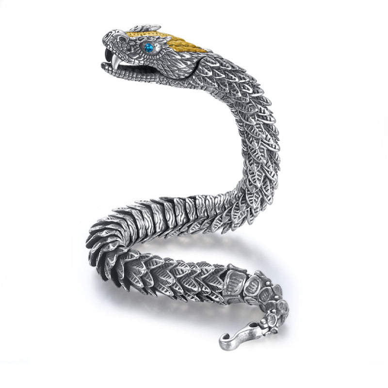 Handmade Retro Bracelet Men's High-end Sense Personality Medusa Rattlesnake Hip-hop Domineering Series Jewelry