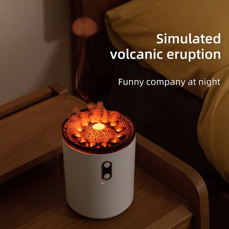 Volcanic Flame Aroma Essential Oil Diffuser USB Portable Jellyfish Air Humidifier Night Light Lamp Fragrance Humidifier