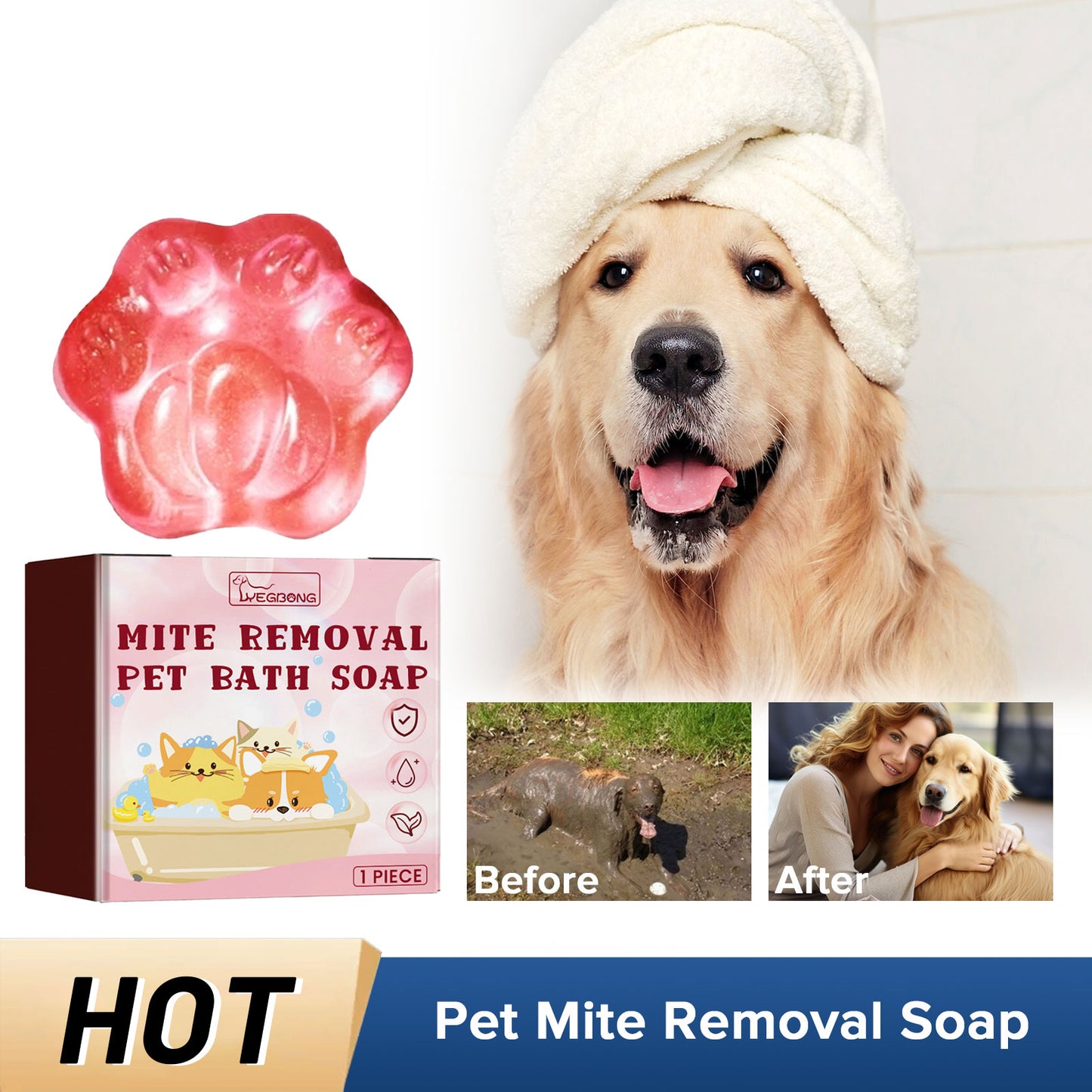 Pet Removal Soap Hair Smoothing Body Washing.