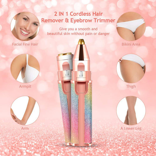 Portable 2 IN 1  Lipstick Shaped Electric Hair Remover For Women.