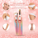 Portable 2 IN 1  Lipstick Shaped Electric Hair Remover For Women.