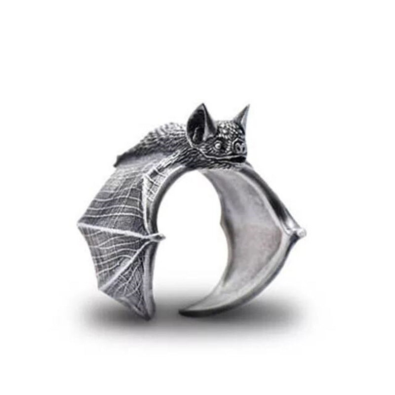 Punk Style Ring Animal Dragon Bat Shape Opening Rings Adjustable Alloy Temperament Male Jewelry Gift Direct Sales Hot