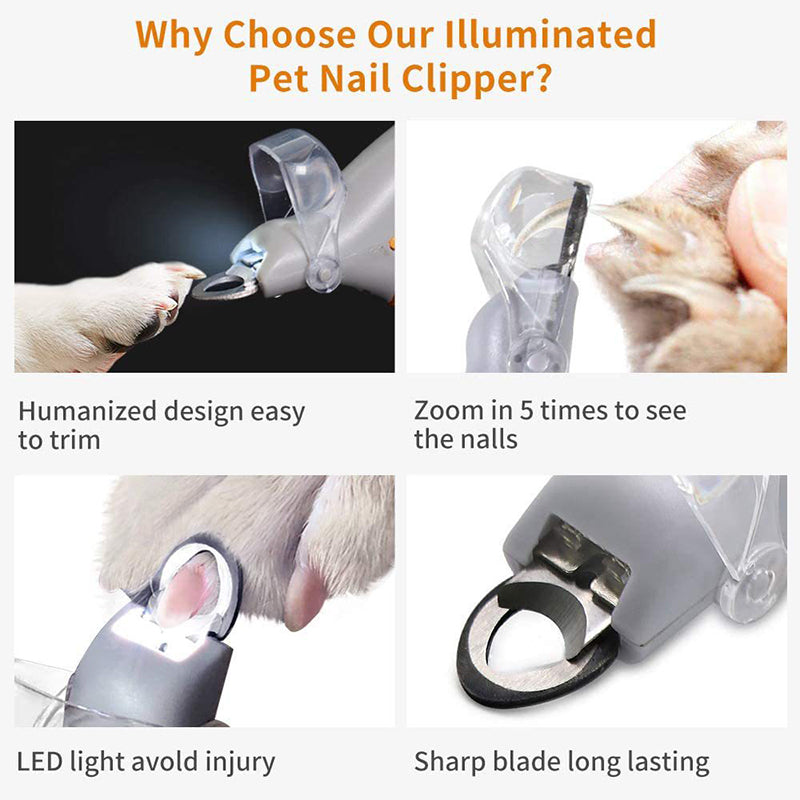 Professional Pet Nail Clipper Scissors With Light.