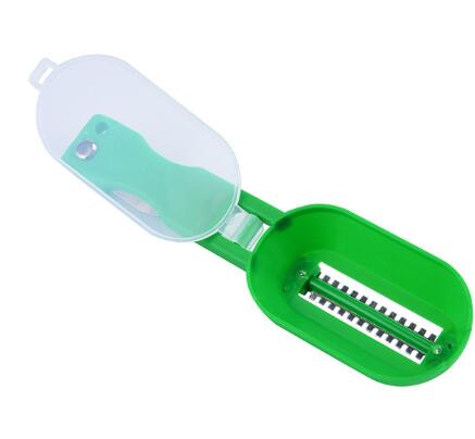 Practical Fish Scale Remover Plastic Descaler Cleaning Scraper Kitchen Fruit Vegetable Peeler Useful Accessories Folding Knife