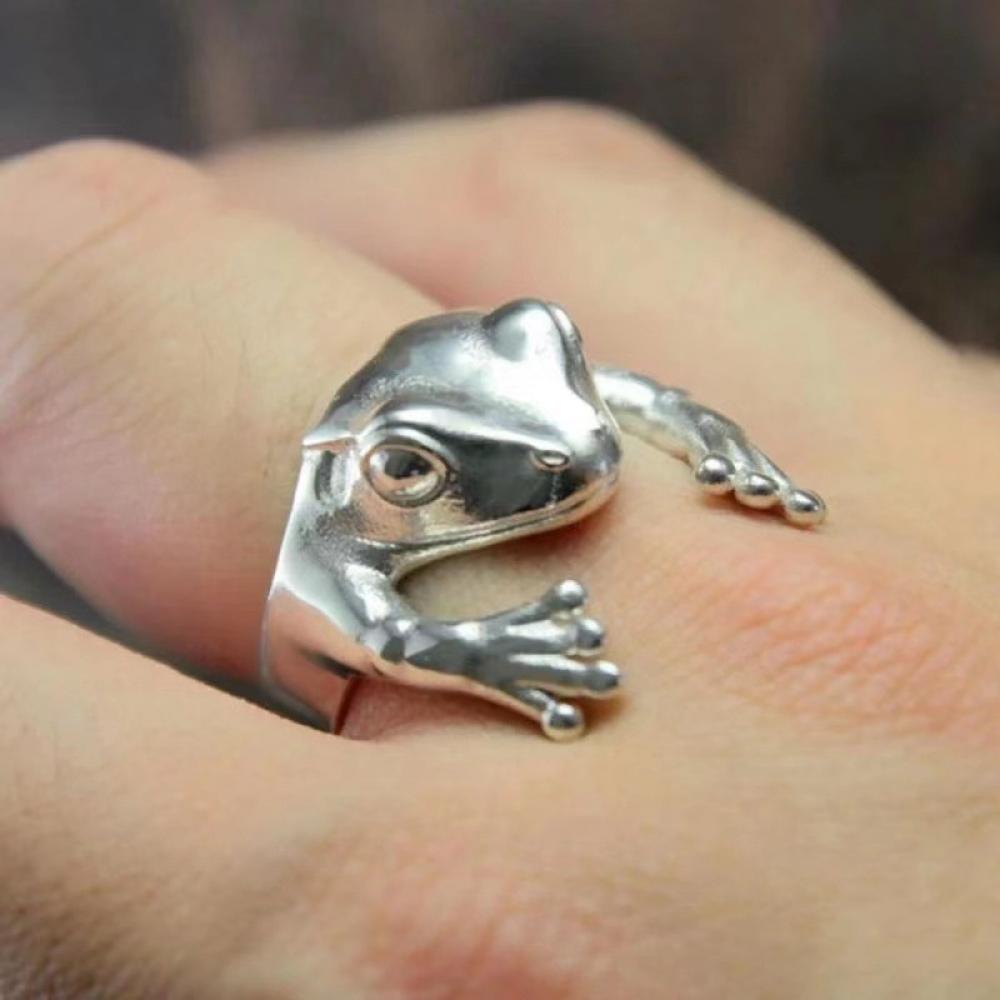 Frog Animal Vintage Shape Rings For Women Frog Toad Metal Wrap Finger Ring Unisex Ring Men Grilfriend Party Personality Gifts