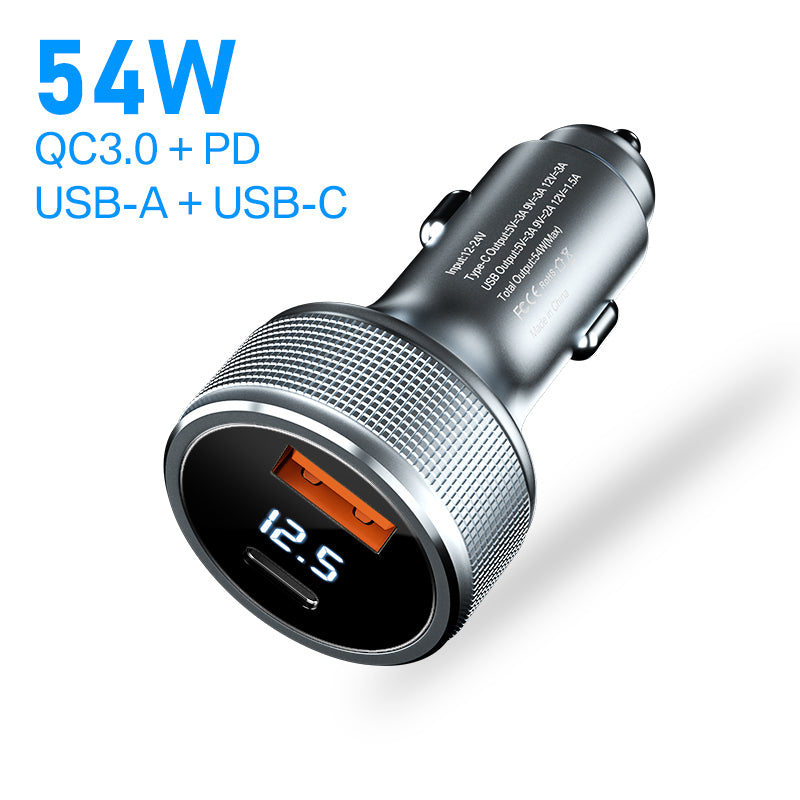 54W Car Charger Type C Fast USB C Charger for iPhone.