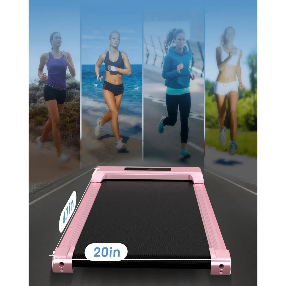 Walking Pad Treadmill 2 in 1, 6.2MPH Under Desk Treadmill Portable, Wide Running Belt, Remote Control, LED Display