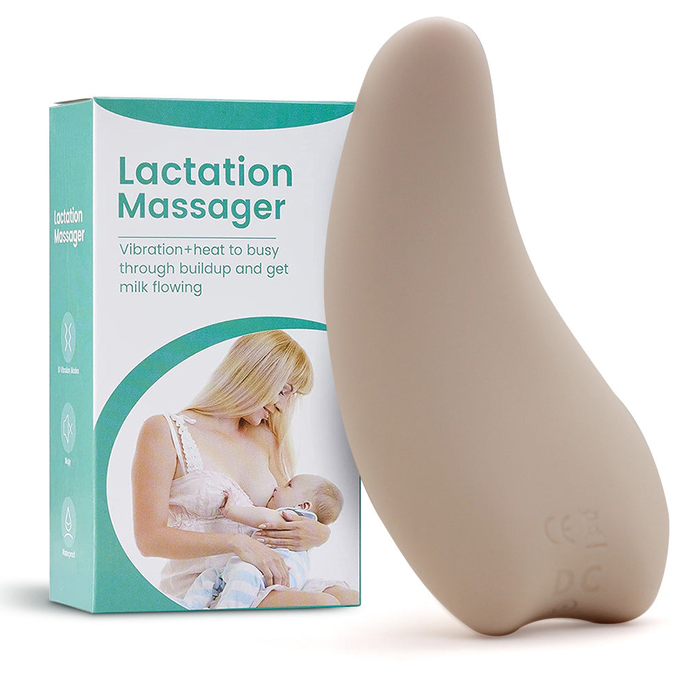 Soft Silicone Breast Massager Warming Lactation Massager for Breastfeeding and Clogged Ducts Improved Postpartum Milk Flow