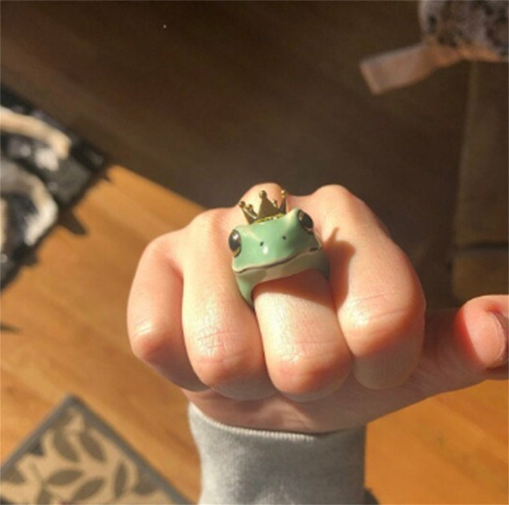 Female Personality Fashion Jewelry New Simple Fashion Cute Frog Shape Ring Student Gift Kawaii Fashion Jewelry Fashion Jewelry