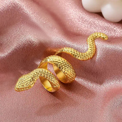 CAOSHI Fashion Party Opening Ring with Snake Shape Design Stylish Female Animal Jewelry for Daily Life Adjustable Accessories