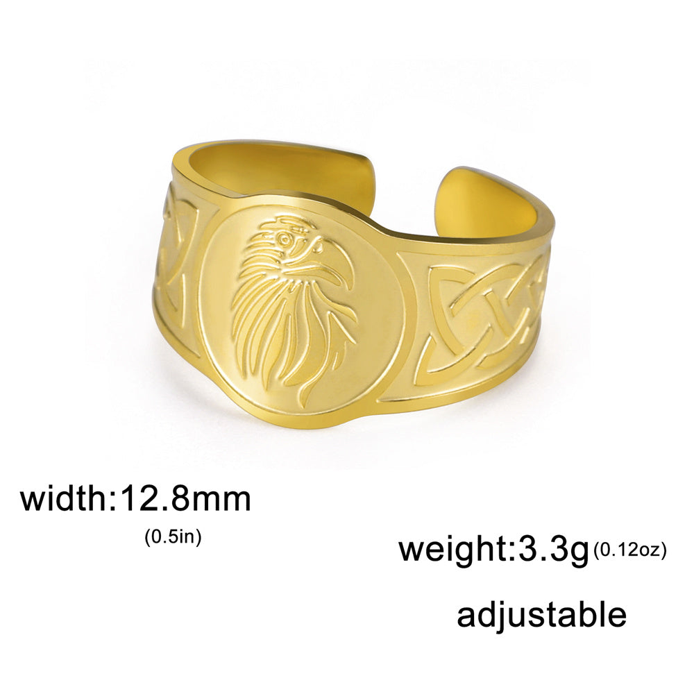 My Shape Lion Rings for Men Punk Celtics Knot Animals Resizable Stainless Steel Finger Ring Nordic Vintage Jewelry Amulet Gifts