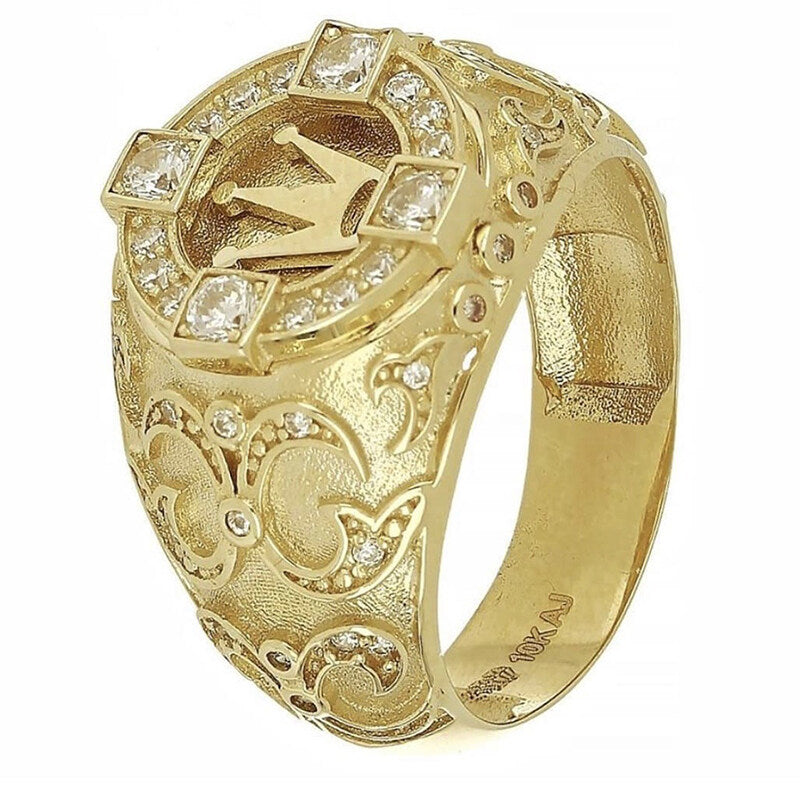 Vintage Ancient Egypt Green Pharaoh Portrait Ring Men\\'s Classic Religious Amulet Jewelry Accessories Gift