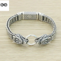 Handmade S925 sterling silver bracelet for men.