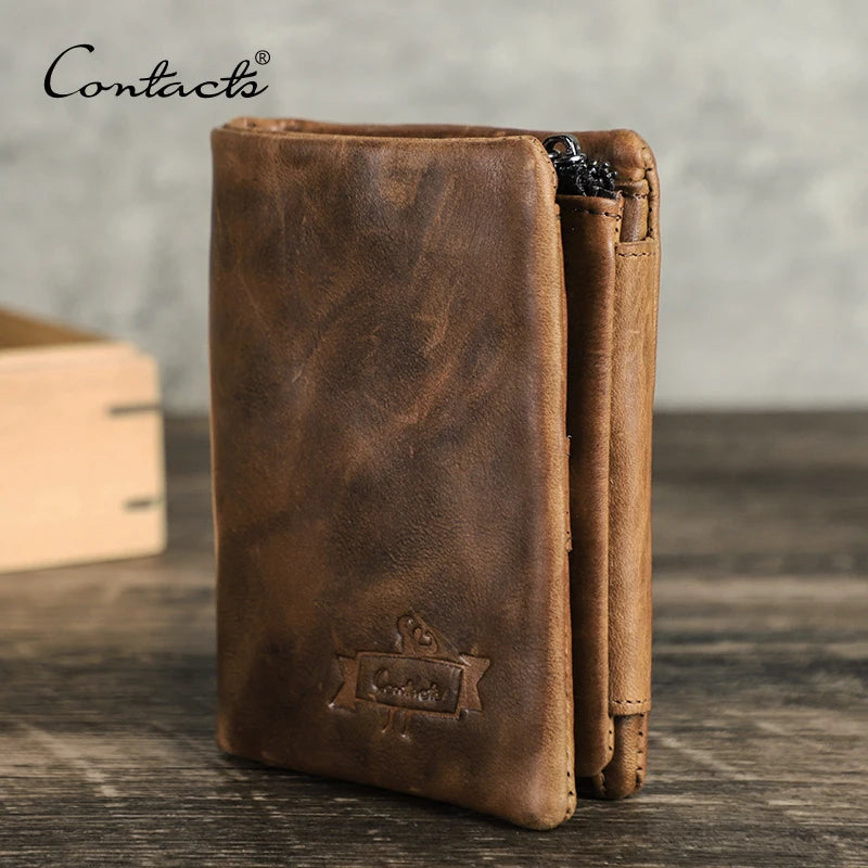 Genuine Leather Men Wallet with Coin Pocket.