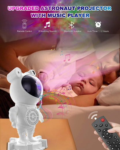 Star Projector, Astronaut star light，with Timer, Remote Control, White Noise and Bluetooth Muisc, Night Light Projector for Kids