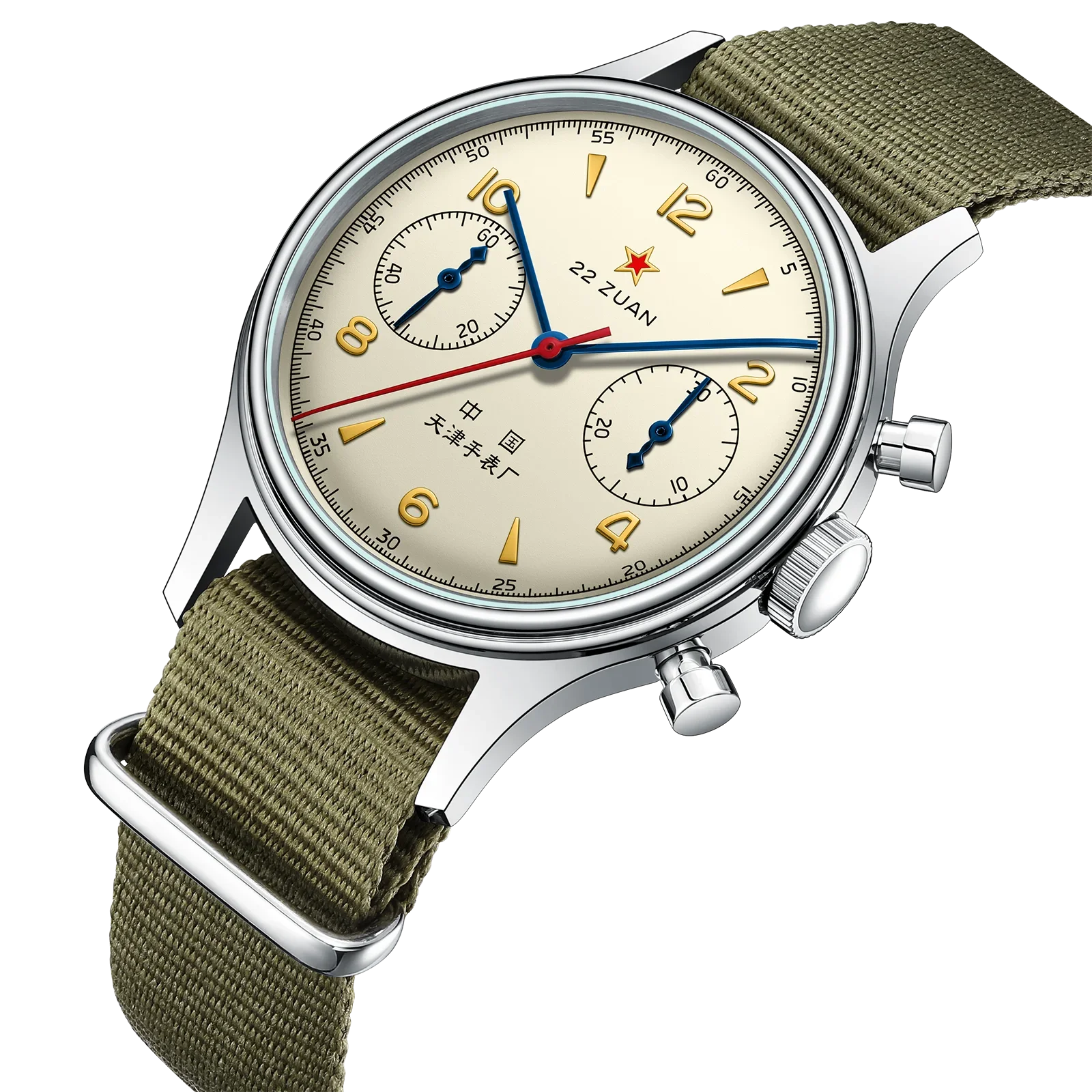 Retro pilot chronograph with Seagull movement.