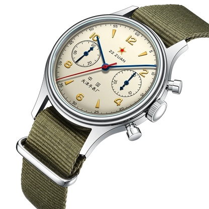 Retro pilot chronograph with Seagull movement.