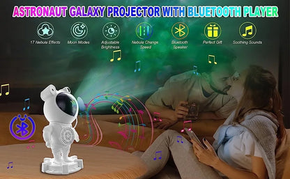 Star Projector, Astronaut star light，with Timer, Remote Control, White Noise and Bluetooth Muisc, Night Light Projector for Kids