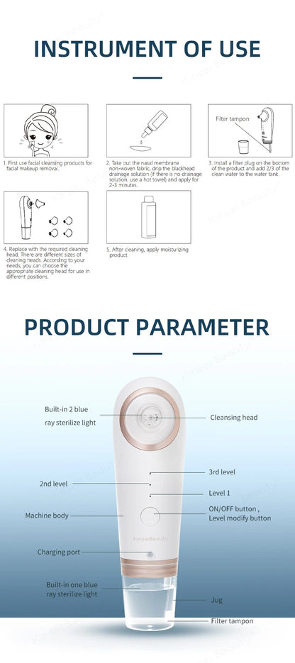 Electric Face Cleaner Blackhead Remover.