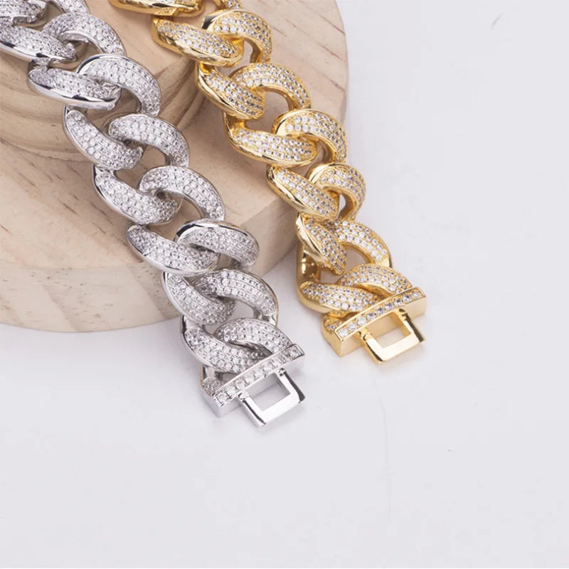 Donia Jewelry Fashion Hot Sale Europe and America Hiphop Hip Hop Bracelet Micro Inlaid AAA Zircon Men's Bracelet Cuban Chain