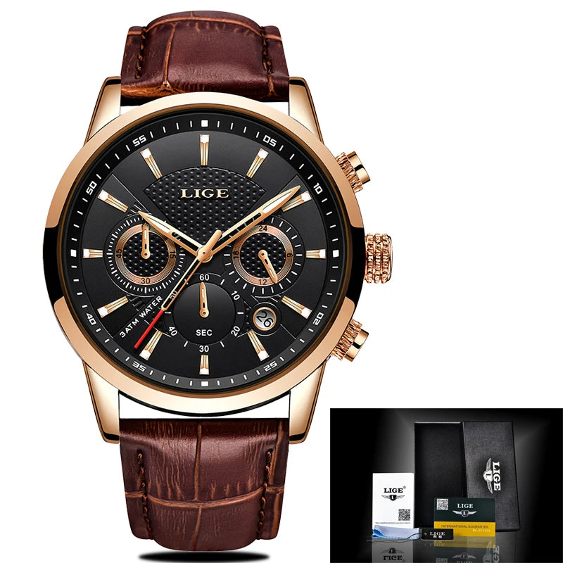 LIGE New Men Military Watches Creative Turbine Rotation. Masculino