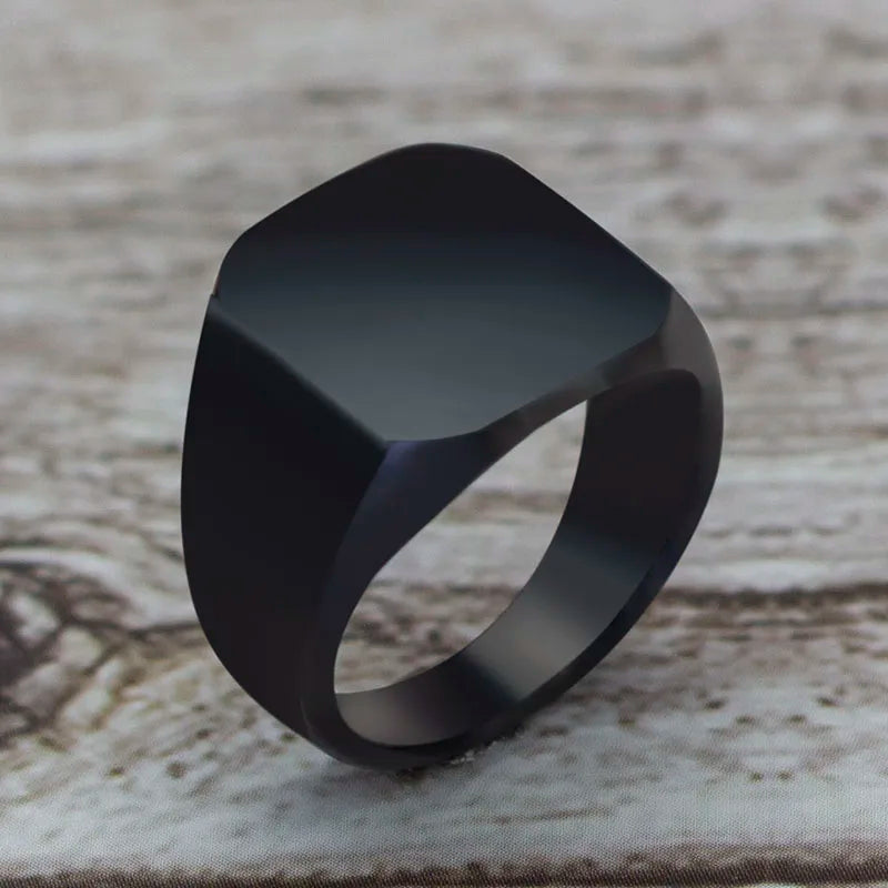 2021 Square Black Hero Ring: Stylish, Durable Men's Jewelry