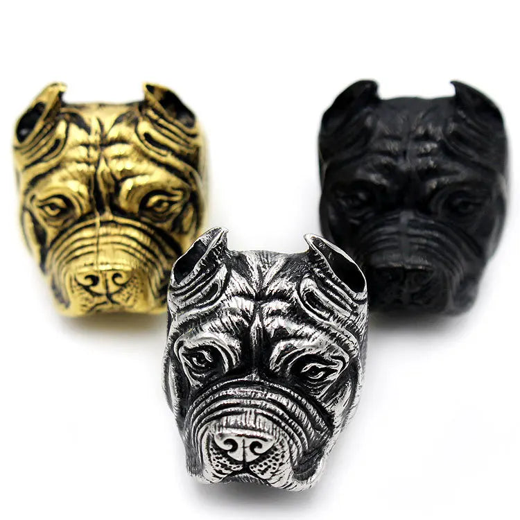 Ring Pit Bulldog Rings Men Personality Titanium.