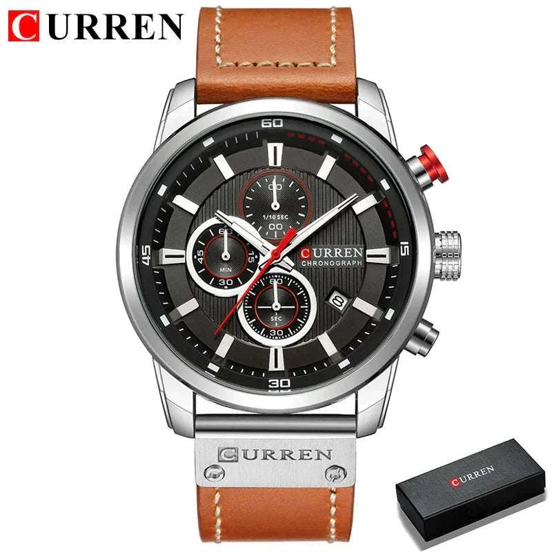 curren fashion date quartz men watch